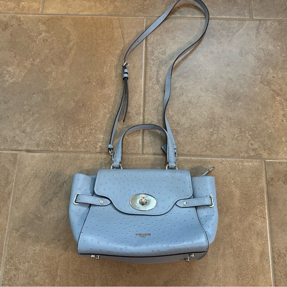 Coach Stylish Blue Handbag with hand held handle & a shoulder/crossbody strap